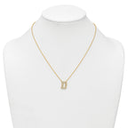 14k 1/2 carat Lab Grown Diamond VS+ F+ Complete Letter D 18 inch Initial Necklace