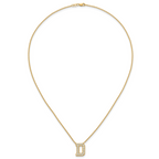 14k 1/2 carat Lab Grown Diamond VS+ F+ Complete Letter D 18 inch Initial Necklace