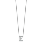 14k White Gold 3/8 carat Lab Grown Diamond VS+ F+ Complete Letter E 18 inch Initial Necklace