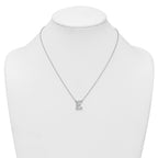 14k White Gold 3/8 carat Lab Grown Diamond VS+ F+ Complete Letter E 18 inch Initial Necklace