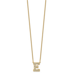 14k 3/8 carat Lab Grown Diamond VS+ F+ Complete Letter E 18 inch Initial Necklace