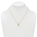 14k 3/8 carat Lab Grown Diamond VS+ F+ Complete Letter E 18 inch Initial Necklace