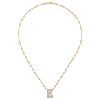 14k 3/8 carat Lab Grown Diamond VS+ F+ Complete Letter E 18 inch Initial Necklace