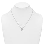 14k White Gold 1/3 carat Lab Grown Diamond VS+ F+ Complete Letter F 18 inch Initial Necklace