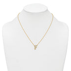 14k 1/3 carat Lab Grown Diamond VS+ F+ Complete Letter F 18 inch Initial Necklace