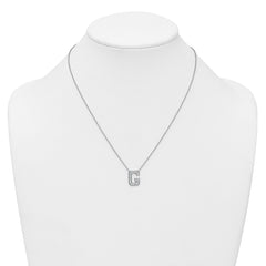 14k White Gold 1/3 carat Lab Grown Diamond VS+ F+ Complete Letter G 18 inch Initial Necklace