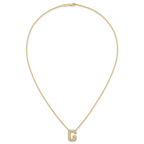 14k 1/3 carat Lab Grown Diamond VS+ F+ Complete Letter G 18 inch Initial Necklace