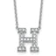 14k White Gold 1/2 carat Lab Grown Diamond VS+ F+ Complete Letter H 18 inch Initial Necklace
