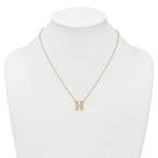 14k 1/2 carat Lab Grown Diamond VS+ F+ Complete Letter H 18 inch Initial Necklace