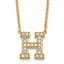 14k 1/2 carat Lab Grown Diamond VS+ F+ Complete Letter H 18 inch Initial Necklace