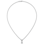 14k White Gold 1/4 carat Lab Grown Diamond VS+ F+ Complete Letter I 18 inch Initial Necklace