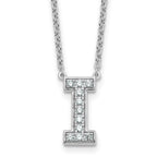 14k White Gold 1/4 carat Lab Grown Diamond VS+ F+ Complete Letter I 18 inch Initial Necklace