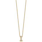 14k 1/4 carat Lab Grown Diamond VS+ F+ Complete Letter I 18 inch Initial Necklace