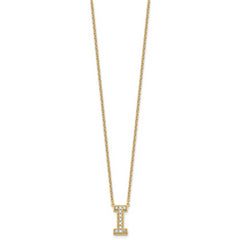 14k 1/4 carat Lab Grown Diamond VS+ F+ Complete Letter I 18 inch Initial Necklace