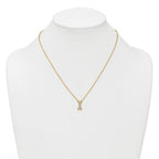 14k 1/4 carat Lab Grown Diamond VS+ F+ Complete Letter I 18 inch Initial Necklace