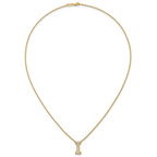 14k 1/4 carat Lab Grown Diamond VS+ F+ Complete Letter I 18 inch Initial Necklace