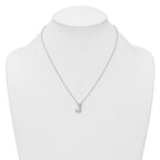 14k White Gold 1/3 carat Lab Grown Diamond VS+ F+ Complete Letter J 18 inch Initial Necklace
