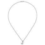 14k White Gold 1/3 carat Lab Grown Diamond VS+ F+ Complete Letter J 18 inch Initial Necklace