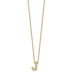 14k 1/3 carat Lab Grown Diamond VS+ F+ Complete Letter J 18 inch Initial Necklace