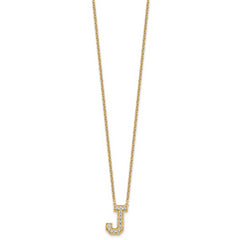 14k 1/3 carat Lab Grown Diamond VS+ F+ Complete Letter J 18 inch Initial Necklace