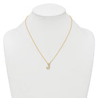14k 1/3 carat Lab Grown Diamond VS+ F+ Complete Letter J 18 inch Initial Necklace