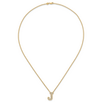 14k 1/3 carat Lab Grown Diamond VS+ F+ Complete Letter J 18 inch Initial Necklace