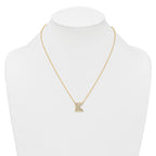 14k 1/2 carat Lab Grown Diamond VS+ F+ Complete Letter D 18 inch Initial Necklace