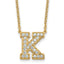 14k 1/2 carat Lab Grown Diamond VS+ F+ Complete Letter D 18 inch Initial Necklace