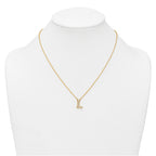 14k 1/4 carat Lab Grown Diamond VS+ F+ Complete Letter L 18 inch Initial Necklace