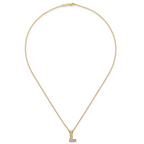 14k 1/4 carat Lab Grown Diamond VS+ F+ Complete Letter L 18 inch Initial Necklace