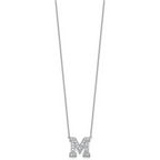 14k White Gold 5/8 carat Lab Grown Diamond VS+ F+ Complete Letter M 18 inch Initial Necklace