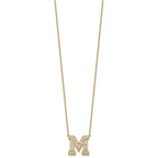 14k 5/8 carat Lab Grown Diamond VS+ F+ Complete Letter M 18 inch Initial Necklace