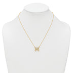 14k 5/8 carat Lab Grown Diamond VS+ F+ Complete Letter M 18 inch Initial Necklace