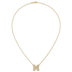 14k 5/8 carat Lab Grown Diamond VS+ F+ Complete Letter M 18 inch Initial Necklace