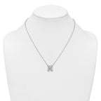 14k White Gold 5/8 carat Lab Grown Diamond VS+ F+ Complete Letter N 18 inch Initial Necklace