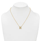 14k 5/8 carat Lab Grown Diamond VS+ F+ Complete Letter N 18 inch Initial Necklace