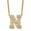 14k 5/8 carat Lab Grown Diamond VS+ F+ Complete Letter N 18 inch Initial Necklace