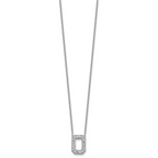 14k White Gold 1/3 carat Lab Grown Diamond VS+ F+ Complete Letter O 18 inch Initial Necklace