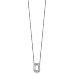 14k White Gold 1/3 carat Lab Grown Diamond VS+ F+ Complete Letter O 18 inch Initial Necklace