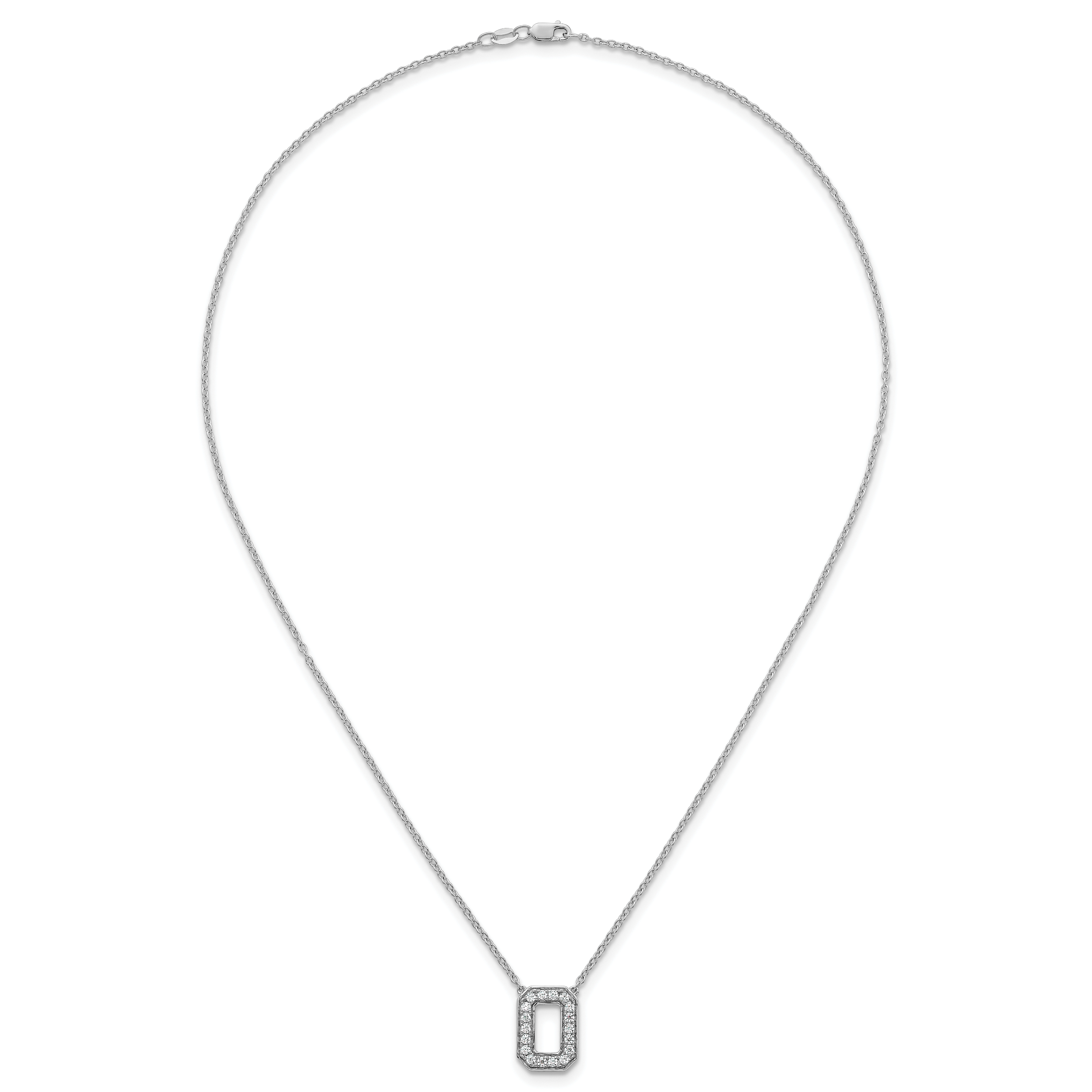 14k White Gold 1/3 carat Lab Grown Diamond VS+ F+ Complete Letter O 18 inch Initial Necklace