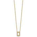 14k 1/3 carat Lab Grown Diamond VS+ F+ Complete Letter O 18 inch Initial Necklace