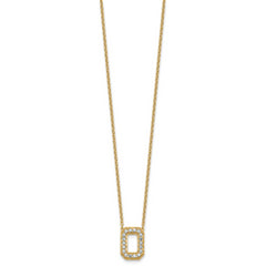 14k 1/3 carat Lab Grown Diamond VS+ F+ Complete Letter O 18 inch Initial Necklace