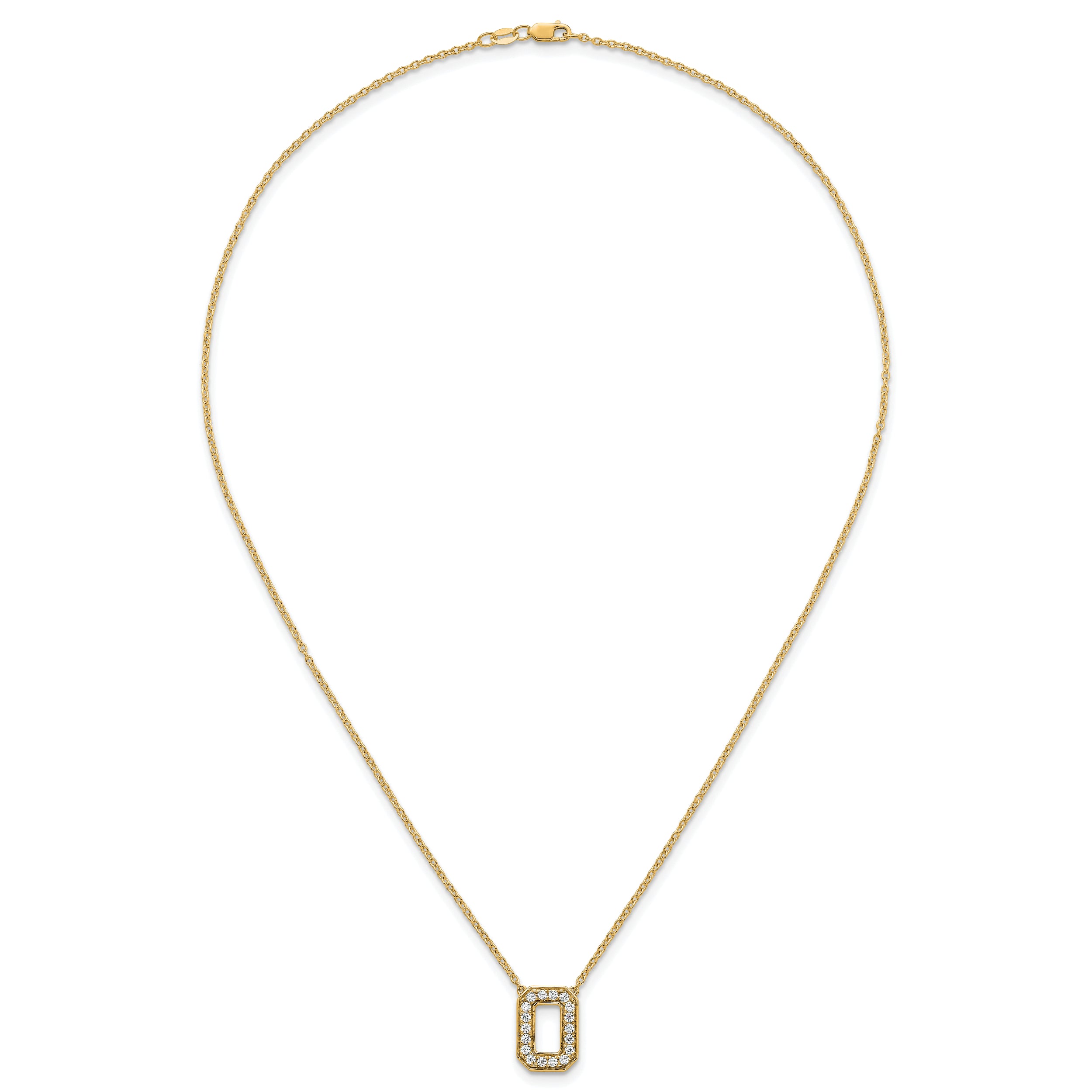 14k 1/3 carat Lab Grown Diamond VS+ F+ Complete Letter O 18 inch Initial Necklace