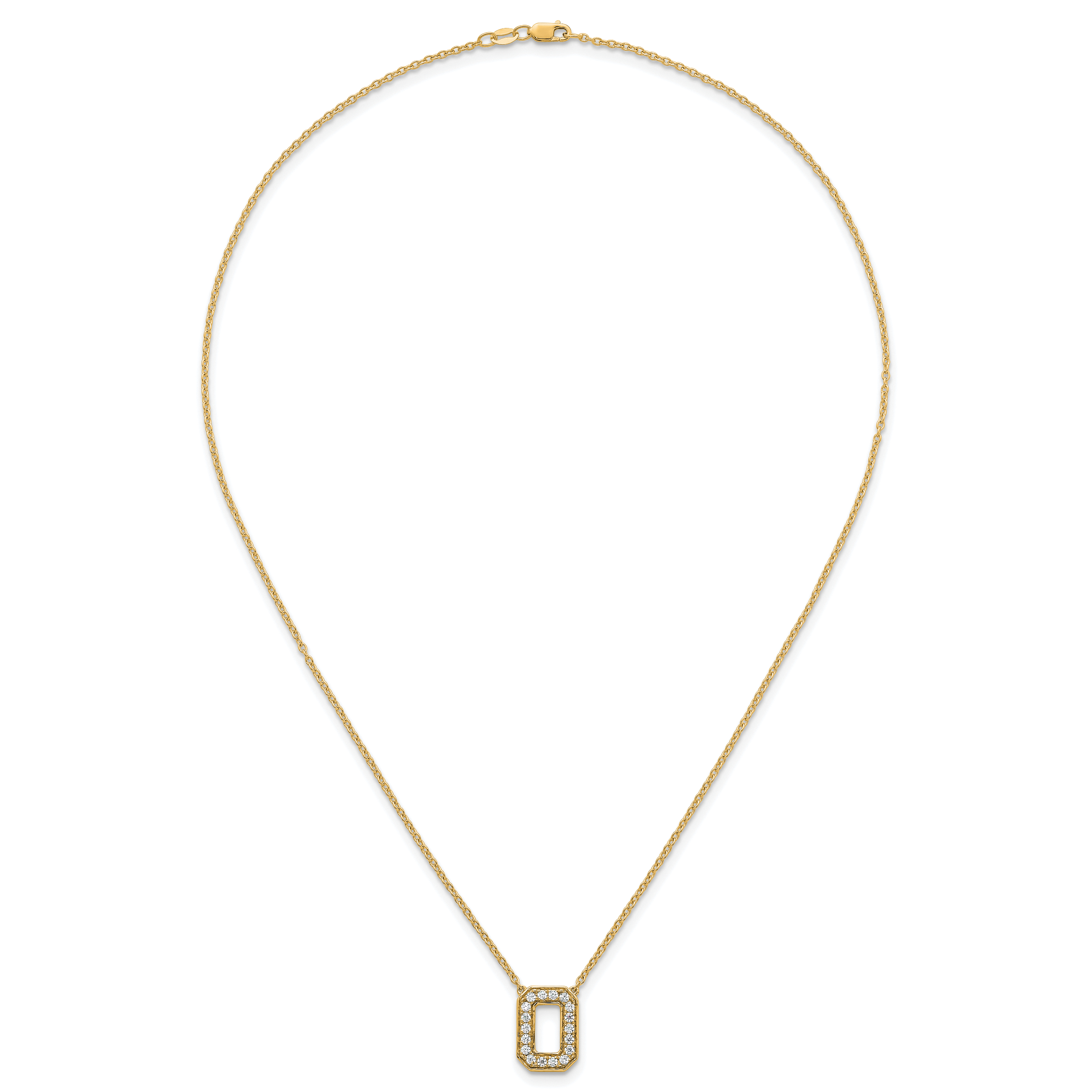 14k 1/3 carat Lab Grown Diamond VS+ F+ Complete Letter O 18 inch Initial Necklace