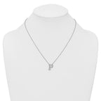 14k White Gold 3/8 carat Lab Grown Diamond VS+ F+ Complete Letter P 18 inch Initial Necklace