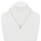 14k 3/8 carat Lab Grown Diamond VS+ F+ Complete Letter P 18 inch Initial Necklace