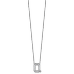14k White Gold 3/8 carat Lab Grown Diamond VS+ F+ Complete Letter Q 18 inch Initial Necklace
