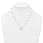 14k White Gold 3/8 carat Lab Grown Diamond VS+ F+ Complete Letter Q 18 inch Initial Necklace