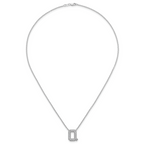 14k White Gold 3/8 carat Lab Grown Diamond VS+ F+ Complete Letter Q 18 inch Initial Necklace