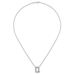 14k White Gold 3/8 carat Lab Grown Diamond VS+ F+ Complete Letter Q 18 inch Initial Necklace